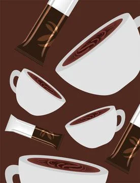 Pattern chocolate cups and bars Stock Illustration