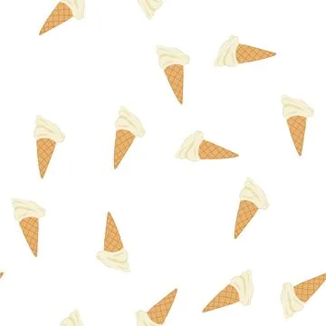 Pattern chocolate fallen ice cream cartoon vector Stock Illustration