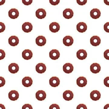 Pattern of chocolate frosted donuts on white background 스톡 일러스트