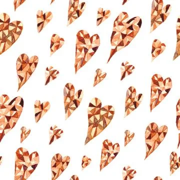 Pattern with chocolate hearts Stock Illustration