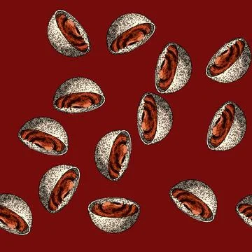 Pattern chocolate paste bowl sketch hand drawn Stock Illustration