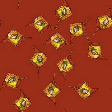 Pattern chocolate powder sketch hand drawn Stock Illustration
