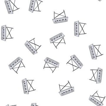 Pattern chords piano cartoon vector Stock Illustration
