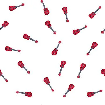 Pattern chords ukulele cartoon vector Stock Illustration