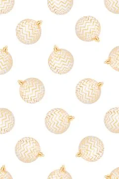 Pattern of Christmas balls isolated on white background. Stock Illustration