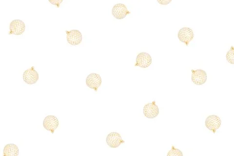 Pattern of Christmas balls isolated on white background. Stock Photos