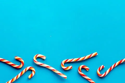 Pattern of Christmas candy can, top view Stock Photos