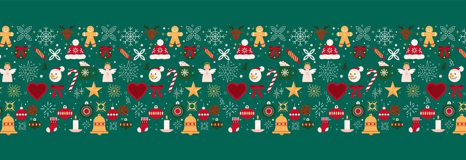 Pattern Christmas card. New Year holiday graphic. Winter Xmas frame. Minimal Stock Illustration