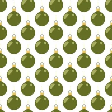 Pattern of Christmas colored balloons with ribbon Stock Illustration