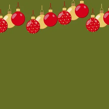 Pattern of Christmas colored balloons with ribbon Stock Illustration
