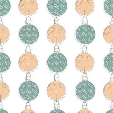 Pattern of christmas colored balls holiday decor Stock Illustration