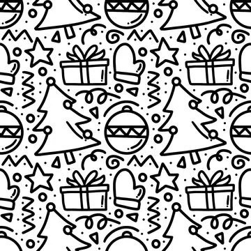 Pattern of christmas day hand drawing Stock Illustration