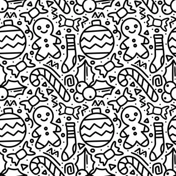 Pattern of christmas day hand drawing Illustrazione stock