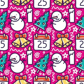 Pattern of christmas day hand drawing Stock Illustration