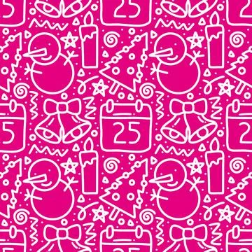 Pattern of christmas day hand drawing Stock Illustration