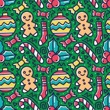 Pattern of christmas day hand drawing Stock Illustration