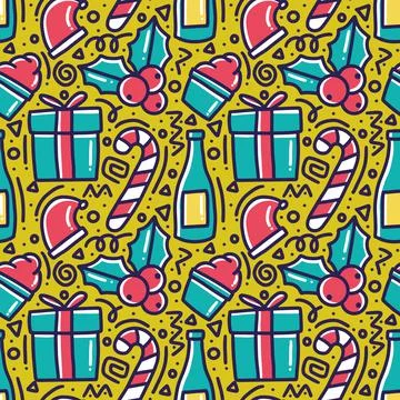 Pattern of christmas day hand drawing Stock Illustration