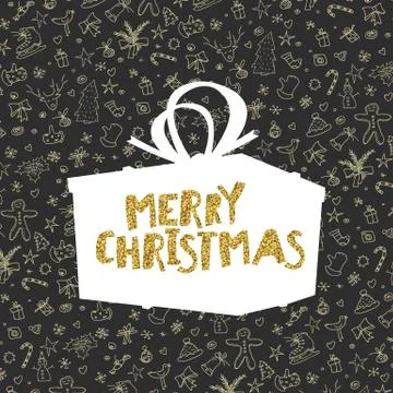 Pattern with Christmas elements. Retro styled Illustrazione stock