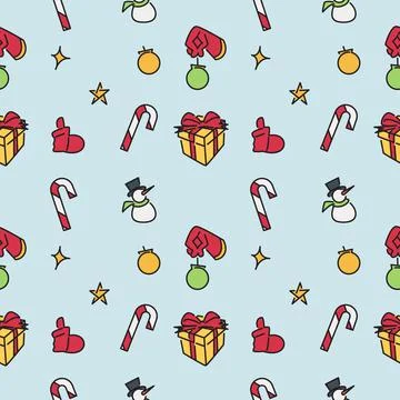 Pattern Christmas, hand drawn and easy to use, made using a flat design style Stock Illustration