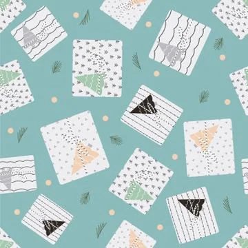 Pattern with christmas presents Stock Illustration