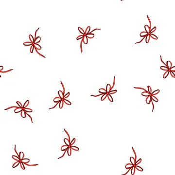 Pattern christmas red bow ribbon cartoon vector Stock Illustration