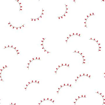 Pattern christmas string light garland decorating holiday celebration design Illustrazione stock