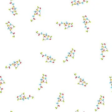 Pattern christmas string lights decorating festive garland border イラスト素材