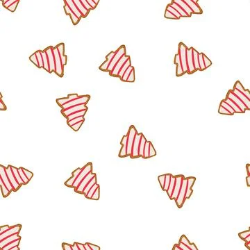 Pattern christmas tree cookie celebrating festive winter holidays Stock Illustration