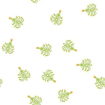Pattern christmas tree doodle design with star and ornaments イラスト素材