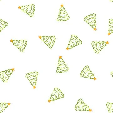 Pattern christmas tree drawing with star vector icon Stockillustratie