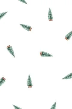 Pattern with Christmas tree isolated on white background. Stock Illustration