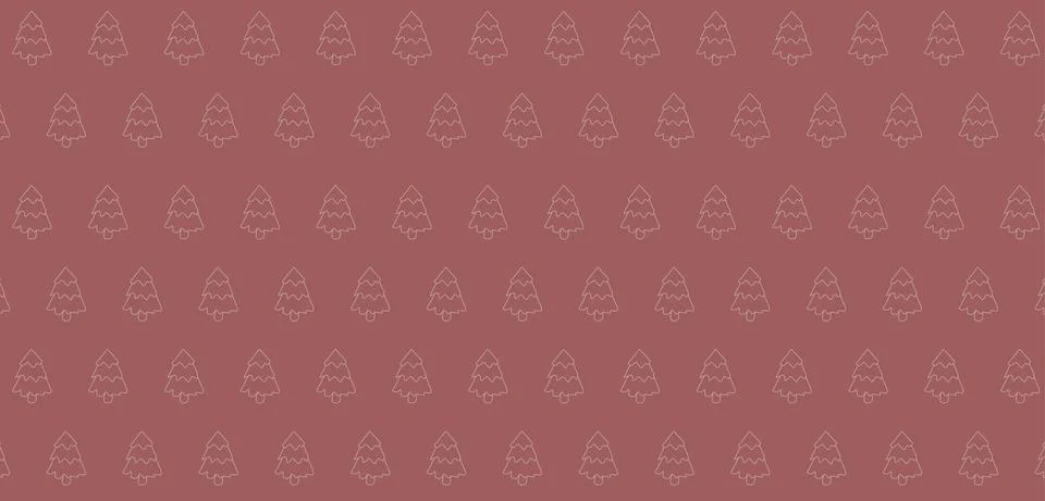 Pattern Christmas tree with red and white color Stock Illustration