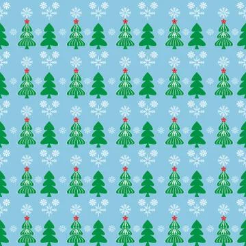 Pattern Christmas tree in the snow Stock Illustration