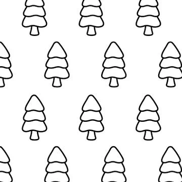 Pattern of christmas tree on white background イラスト素材