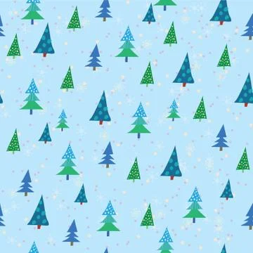 Pattern with Christmas trees Stock Illustration