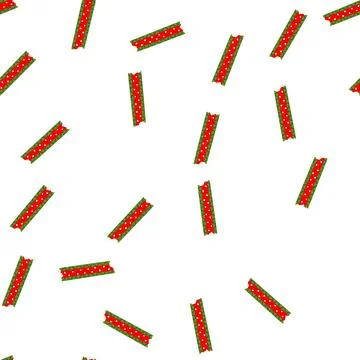 Pattern christmas washi tape decorated with festive holiday pattern Stock Illustration