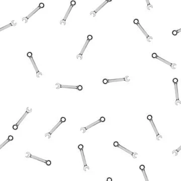 Pattern chrome wrench tool cartoon vector Illustrazione stock