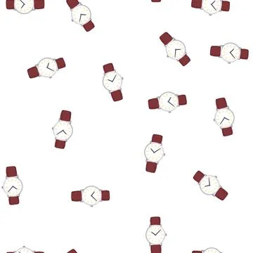 Pattern chronograph watch wrist cartoon vector Stock Illustration
