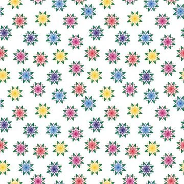 The pattern is chrysanthemums. Flowers red, purple, green and blue Stock Illustration