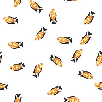 Pattern cichlid decorative fish cartoon vector Stock Illustration