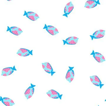 Pattern cichlid exotic fish cartoon vector Stock Illustration
