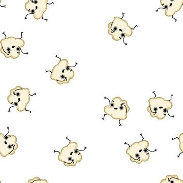 Pattern cinema popcorn character cartoon vector Stock Illustration