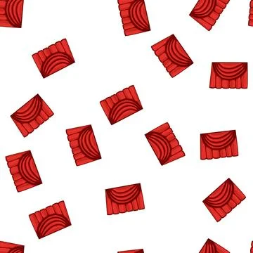Pattern cinema red curtain cartoon vector Stock Illustration