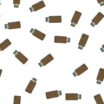 Pattern cinnamon coffee soluble cartoon vector Stock Illustration