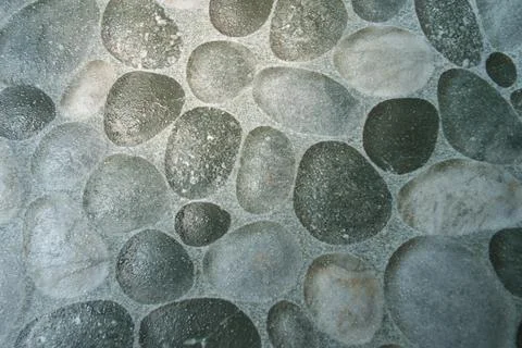 Pattern of circle stone on the wall Stock Photos
