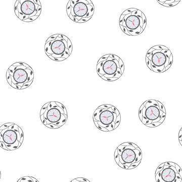 Pattern circle wall clock cartoon vector 库存插图