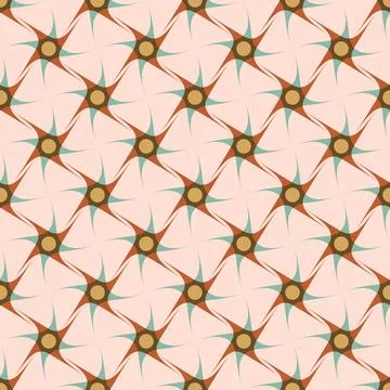 A pattern of circles and squares in a light pink and brown color Stock Illustration