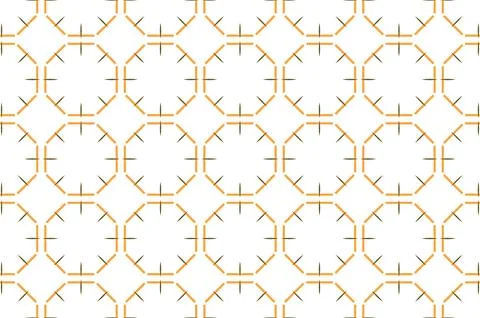 A pattern of circles and squares in orange and white Stock Illustration