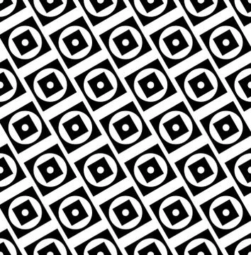 Pattern with circles and squares. Repeatable. Vector illustration. Stock Illustration