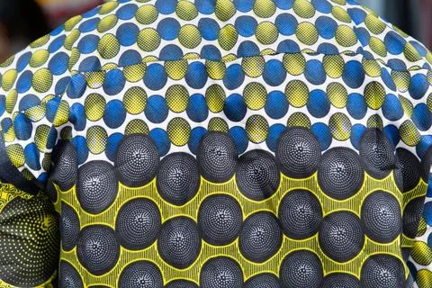 Pattern of circles on colorful fabric Stock Photos